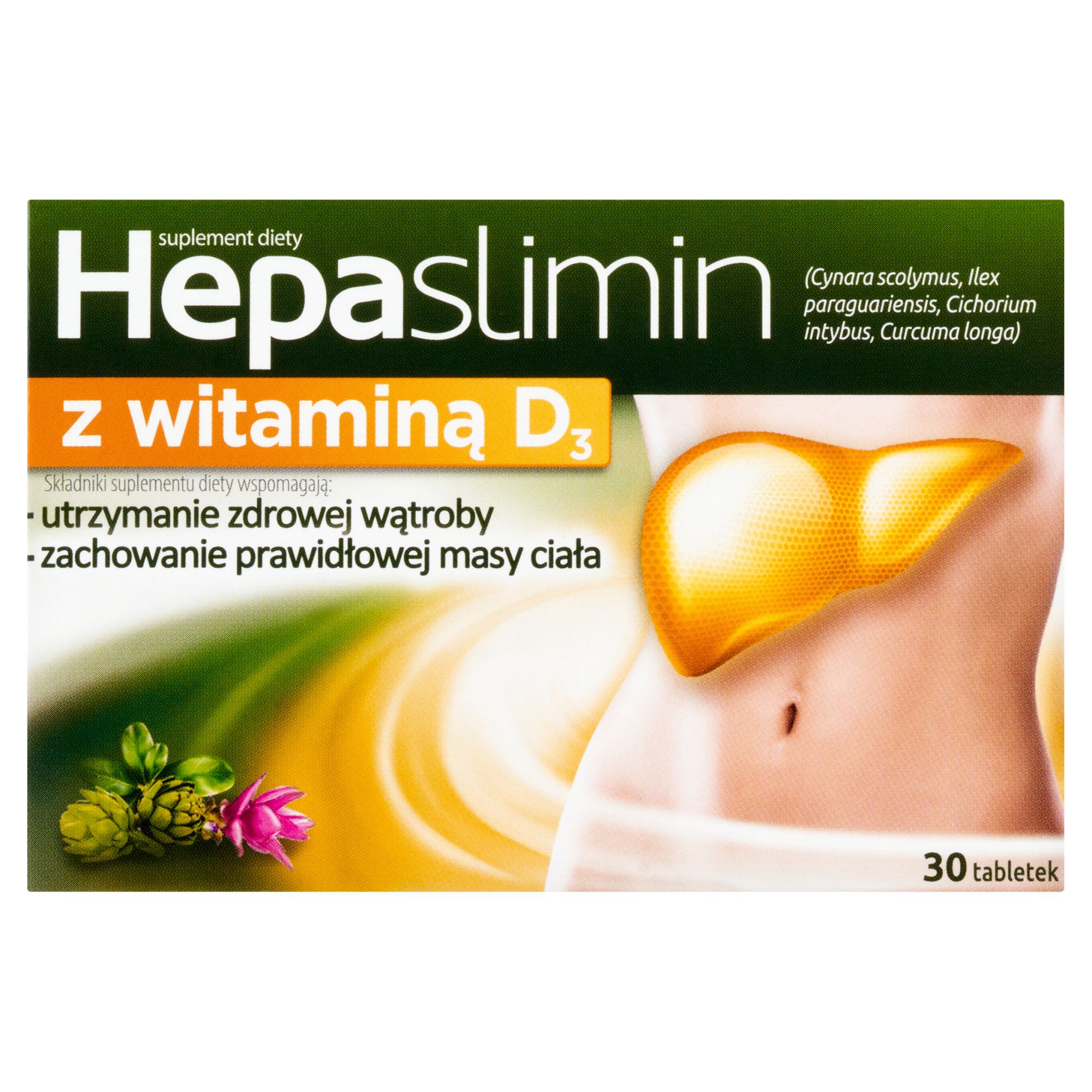 Hepaslimin z witaminą D3, tabletki powlekane, 30 sztuk zdjęcie