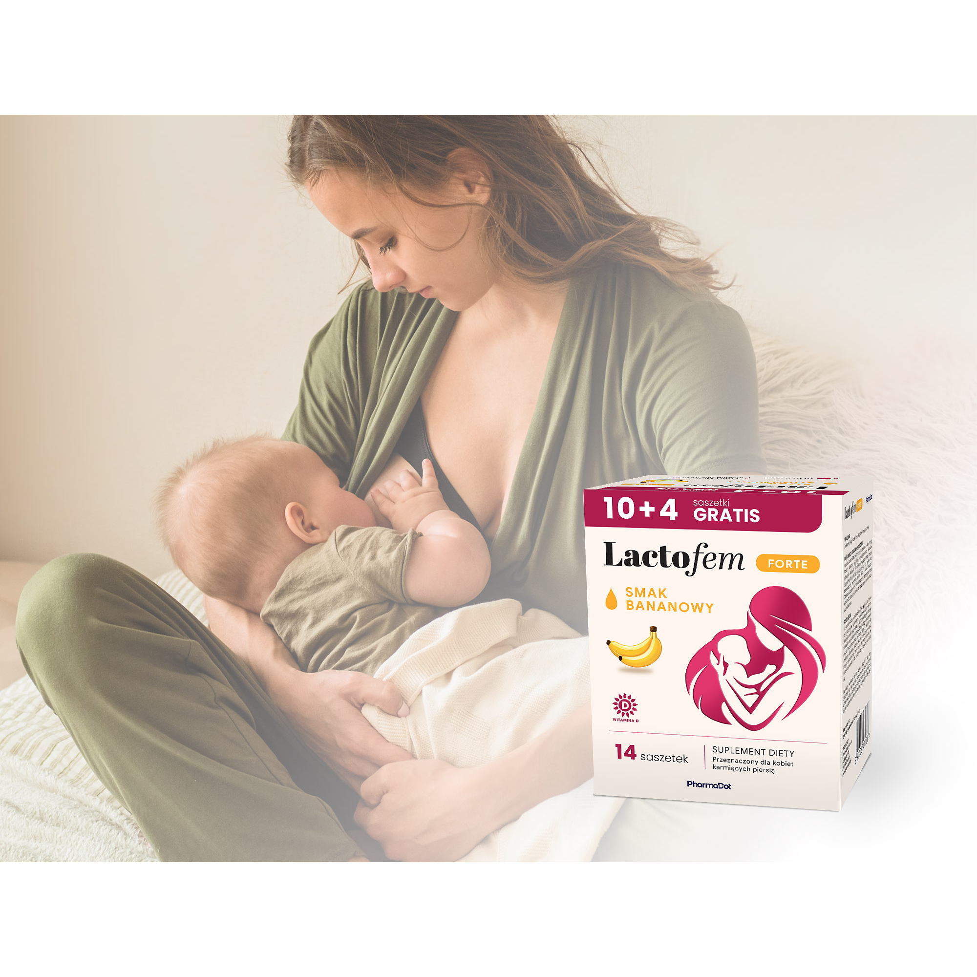 Pharma Dot, Lactofem Forte smak bananowy, 14 saszetek