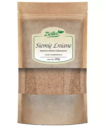 Ziółko Siemię lniane brązowe mielone odtłuszczone 200 g zdjęcie