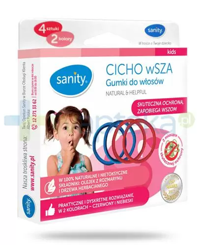 Sanity Cicho wSza gumki do włosów przeciw wszom 4 sztuki zdjęcie