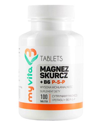 MyVita Magnez + B6 P5P (cytrynian magnezu), 100 tabl., cena, wskazania, właściwości zdjęcie