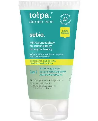 Tołpa Dermo Face Sebio mikrozłuszczający żel peelingujący do mycia twarzy, 150 ml zdjęcie