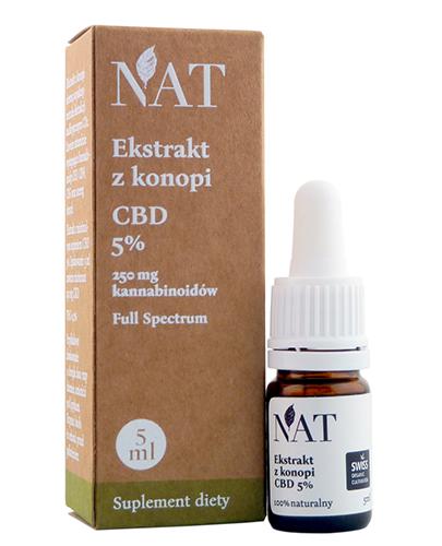 Nat Ekstrakt z konopi Olejek CBD 5%, 5 ml, cena, opinie, wskazania zdjęcie