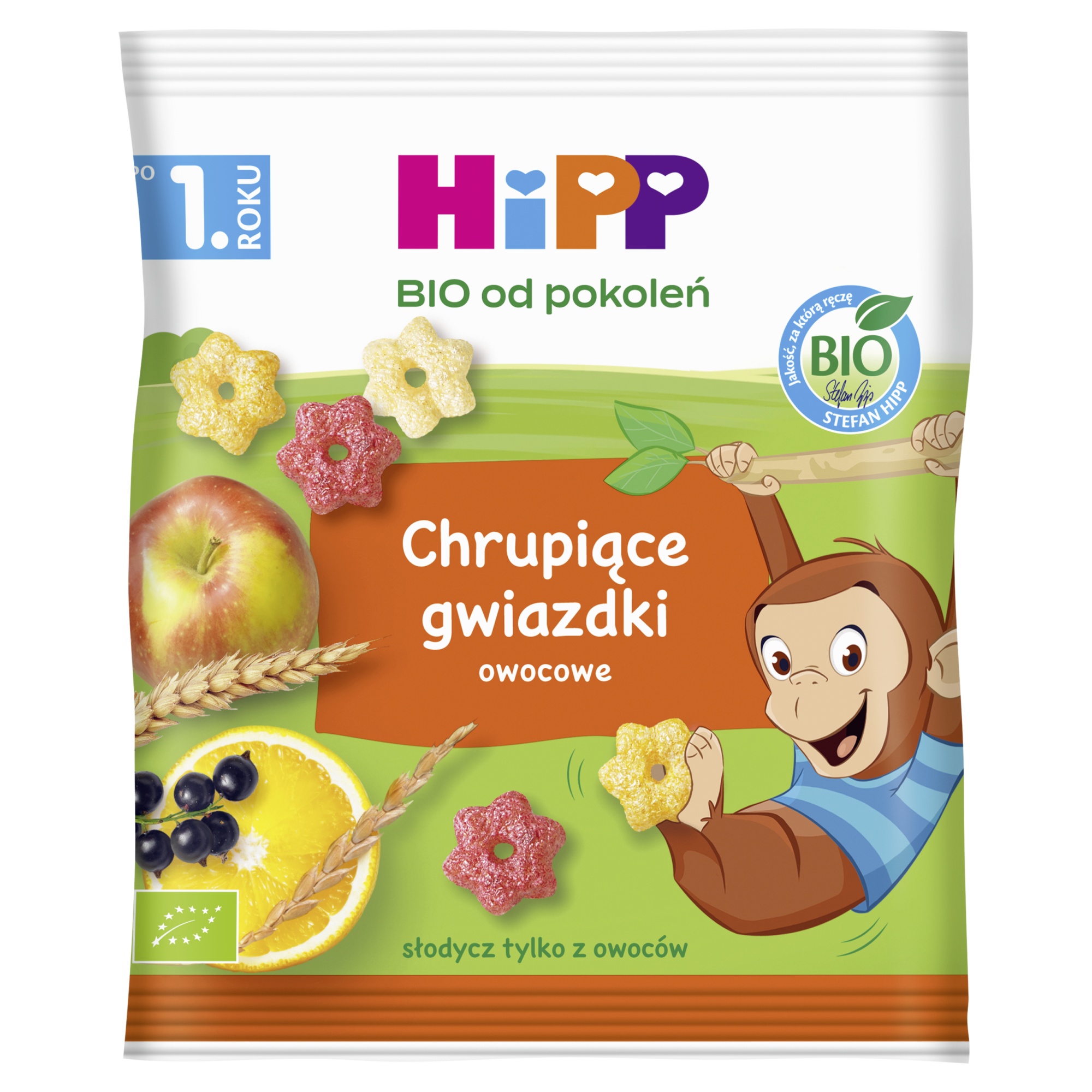 Hipp Bio Chrupiące gwiazdki owocowe 1-3 lata - 30 g - cena, opinie, wskazania zdjęcie