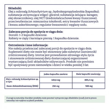 Naturelle Omega-3 z alg 90 kapsułek wegańskich