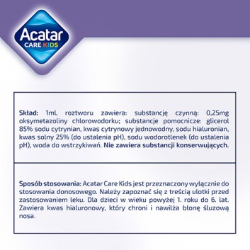 Acatar Care Kids aerozol do nosa 0,25 mg/ml 15 ml