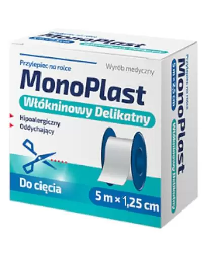 MonoPlast włókninowy delikatny przylepiec na rolce 5m x 1,25cm 1 sztuka zdjęcie