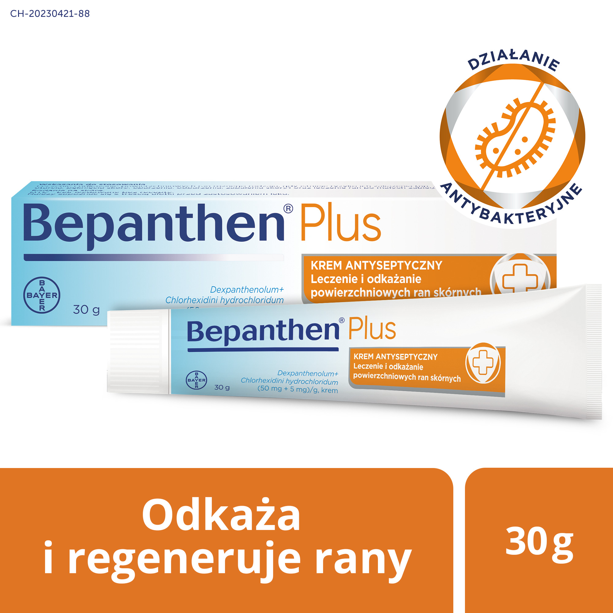 Bepanthen Plus (50 mg + 5 mg)/ g krem antyseptyczny na leczenie drobnych ran 30 g