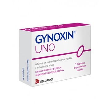 Gynoxin Uno, 600 mg, kapsułki dopochwowe, miękkie, 1 sztuka
