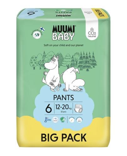 Muumi Baby Pants pieluchomajtki 6 Junior 12-20 kg, 52 sztuki zdjęcie