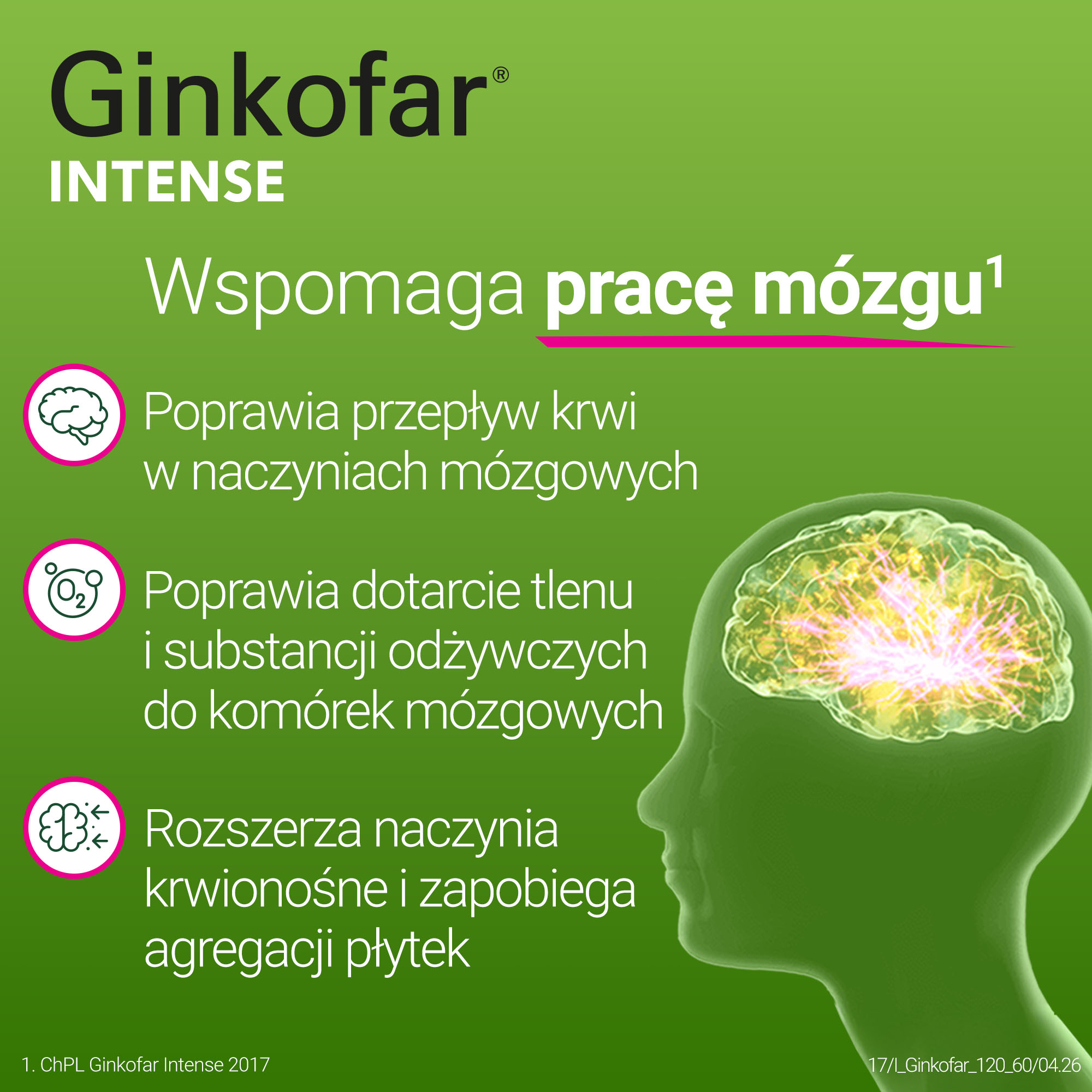 Ginkofar Intense, 120 mg, tabletki powlekane, 60 sztuk