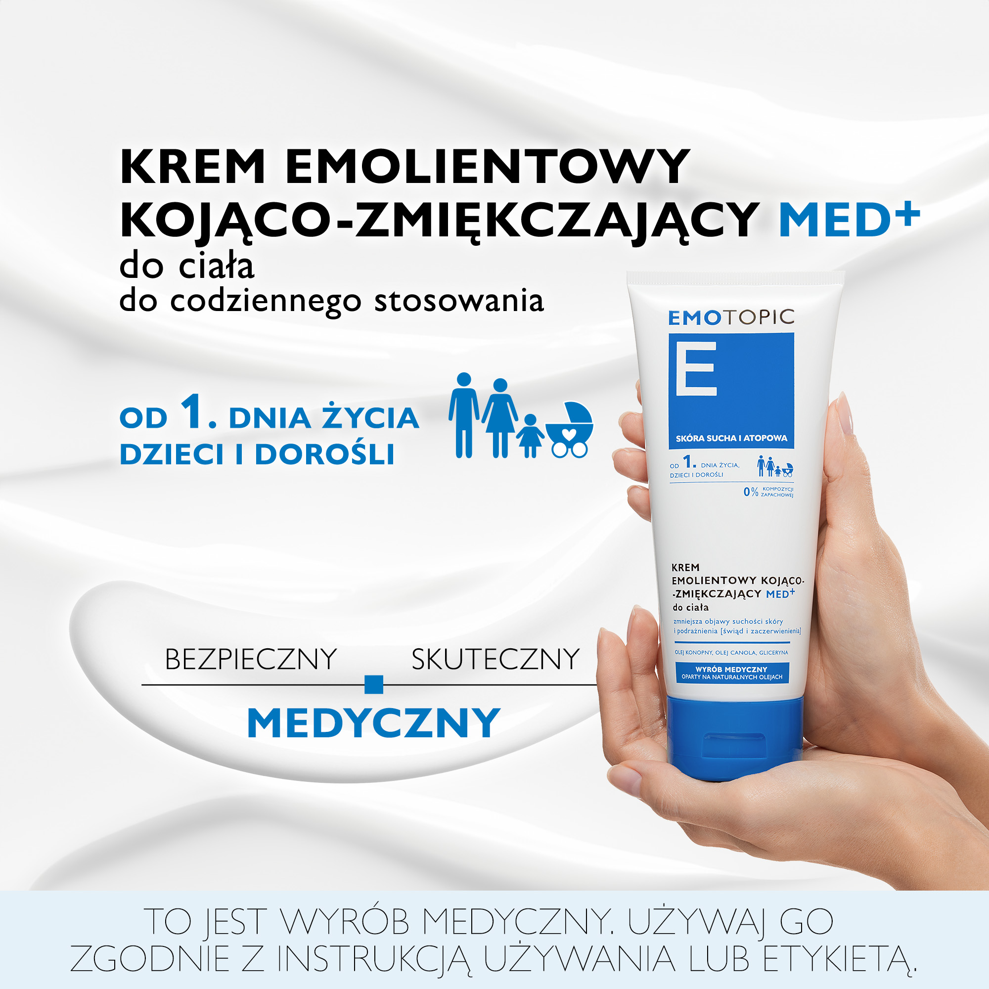 Emotopic krem emolientowy kojąco-zmiękczający MED+ do ciała do codziennego stosowania 200 ml
