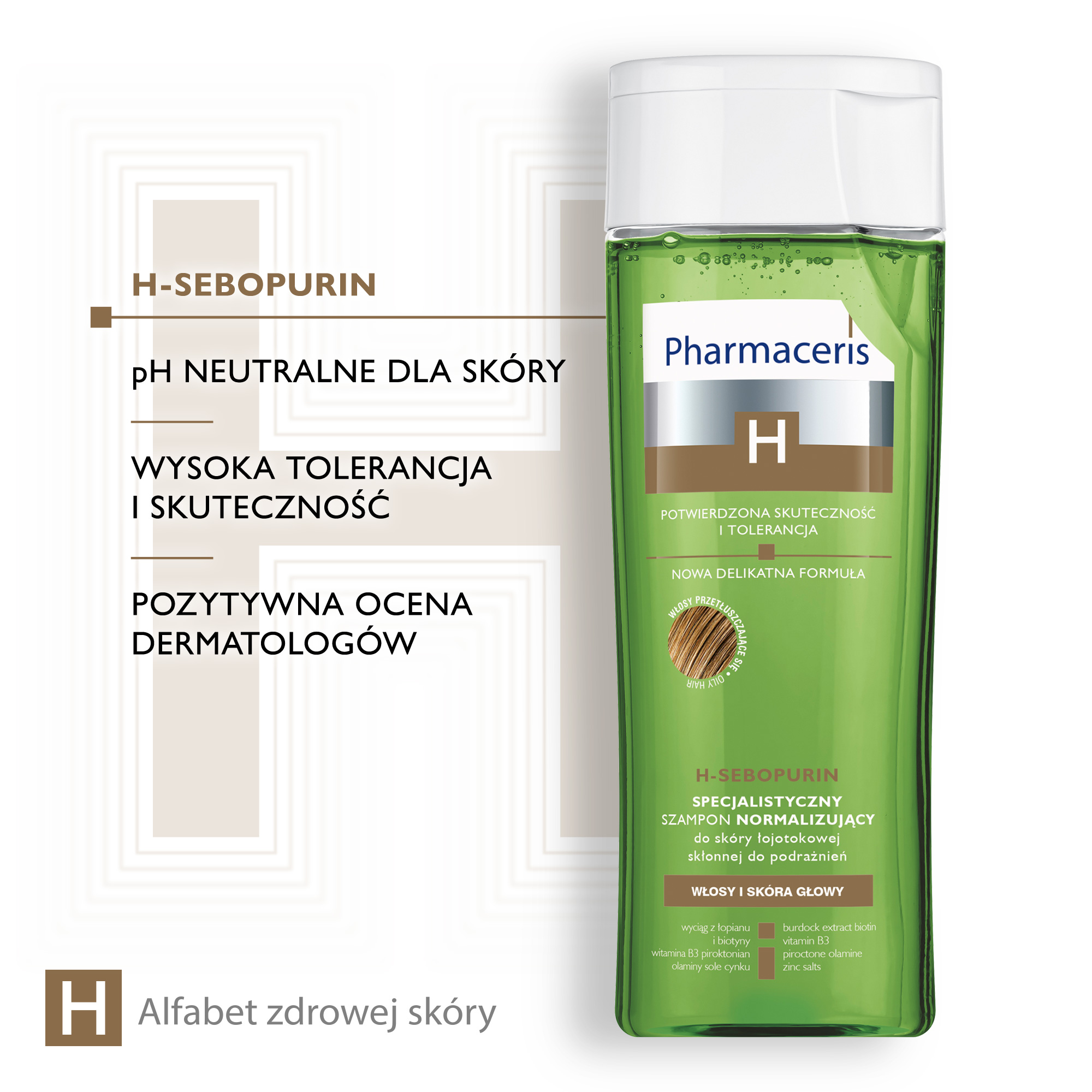 Pharmaceris H-Sebopurin, specjalistyczny szampon normalizujący do skóry łojotokowej, 250 ml