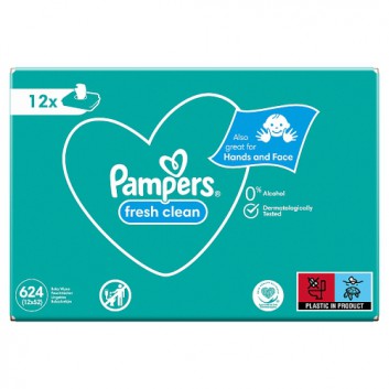 Pampers Fresh Clean chusteczki nawilżane dla niemowląt 12x 52 sztuki