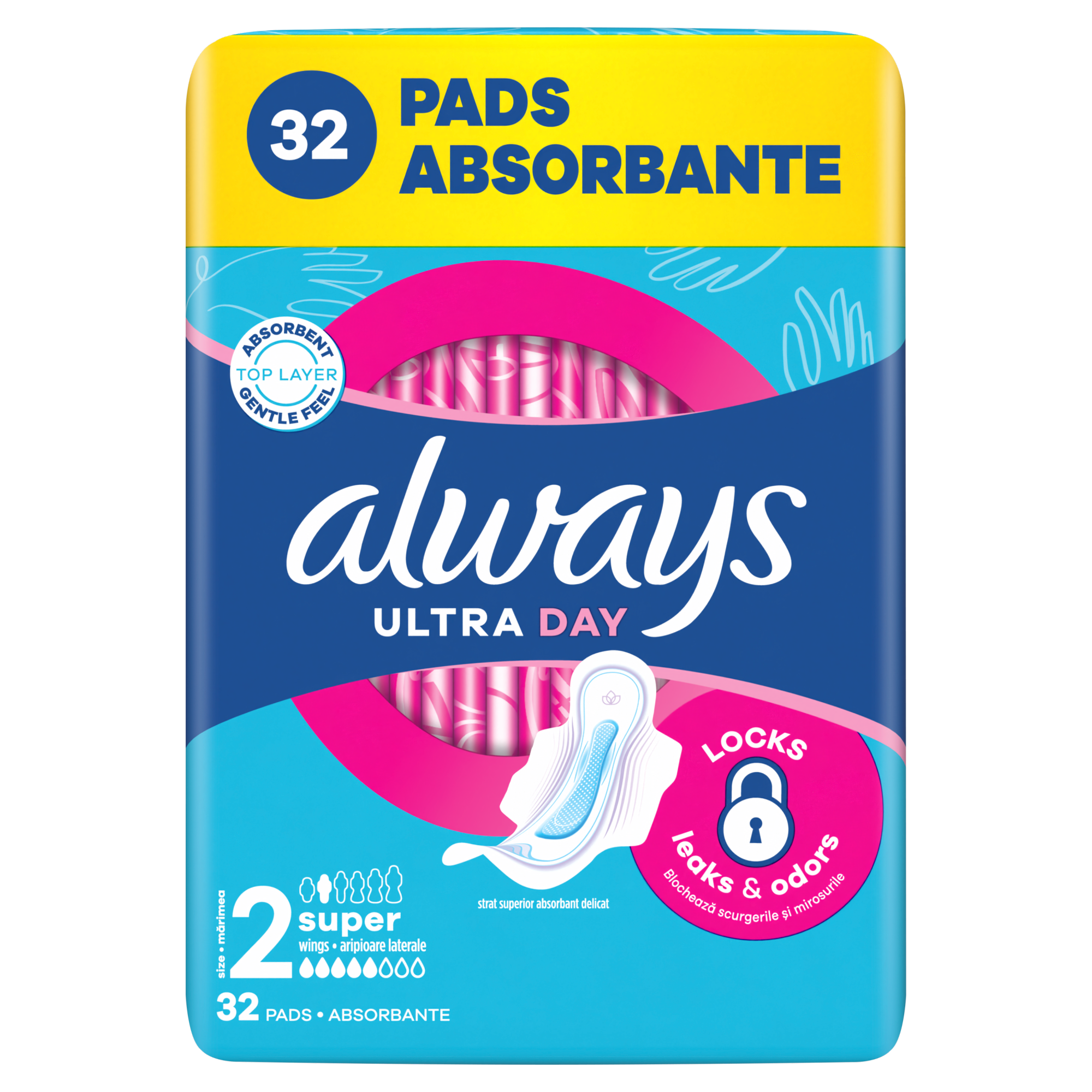 Always Ultra Super 2 Podpaski ze skrzydełkami , 32 sztuki