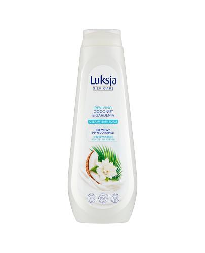 Luksja Silk Care Kremowy Płyn do kąpieli Kokos i Gardenia, 900 ml, cena, opinie, stosowanie zdjęcie