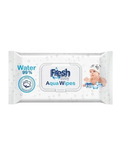 Fresh Baby Aqua Wipes Chusteczki wodne 99% wody, 60 sztuk zdjęcie