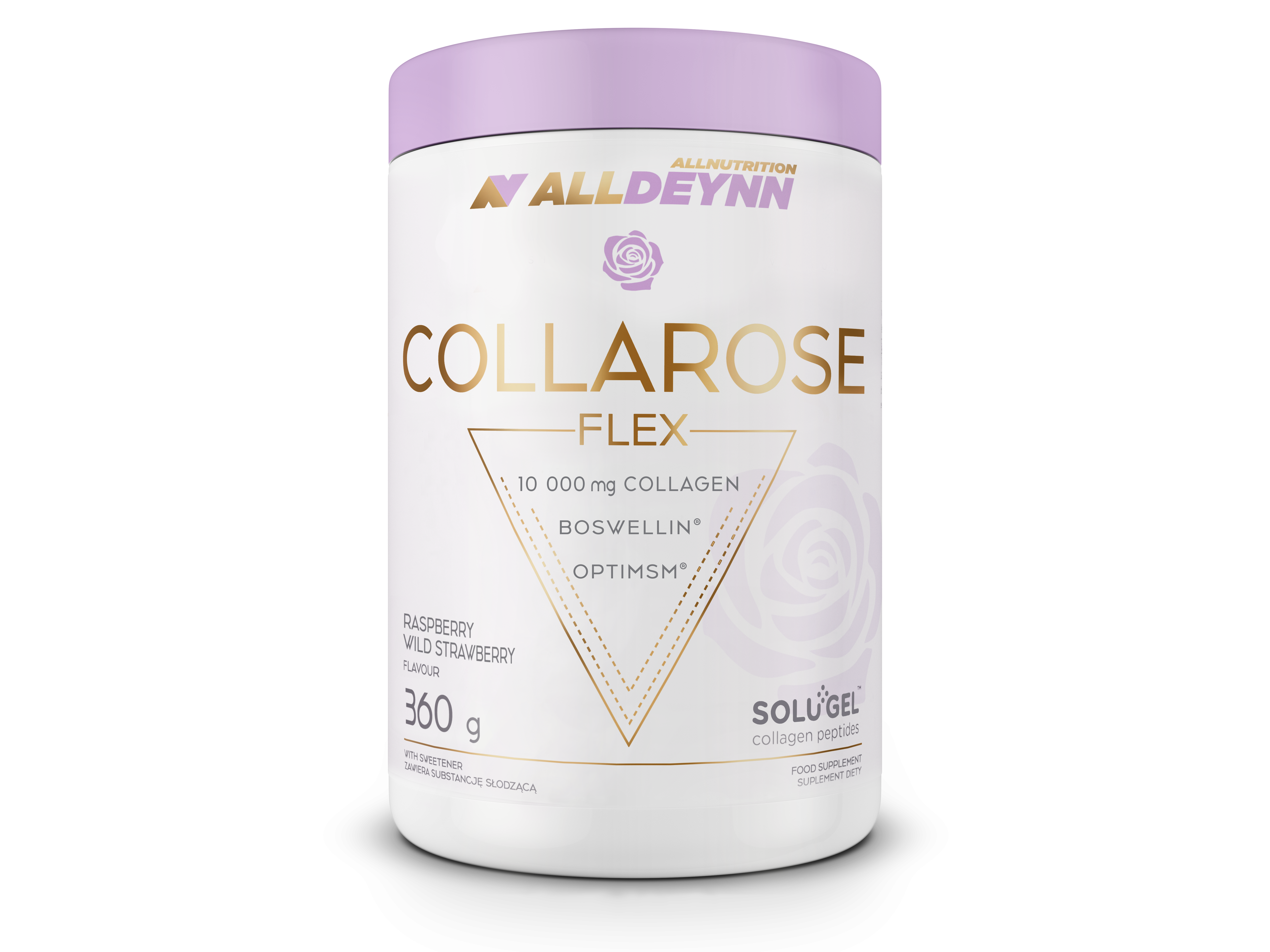 Allnutrition, Alldeynn Collarose Flex Raspberry - Wild Strawberry, proszek, 360 g zdjęcie