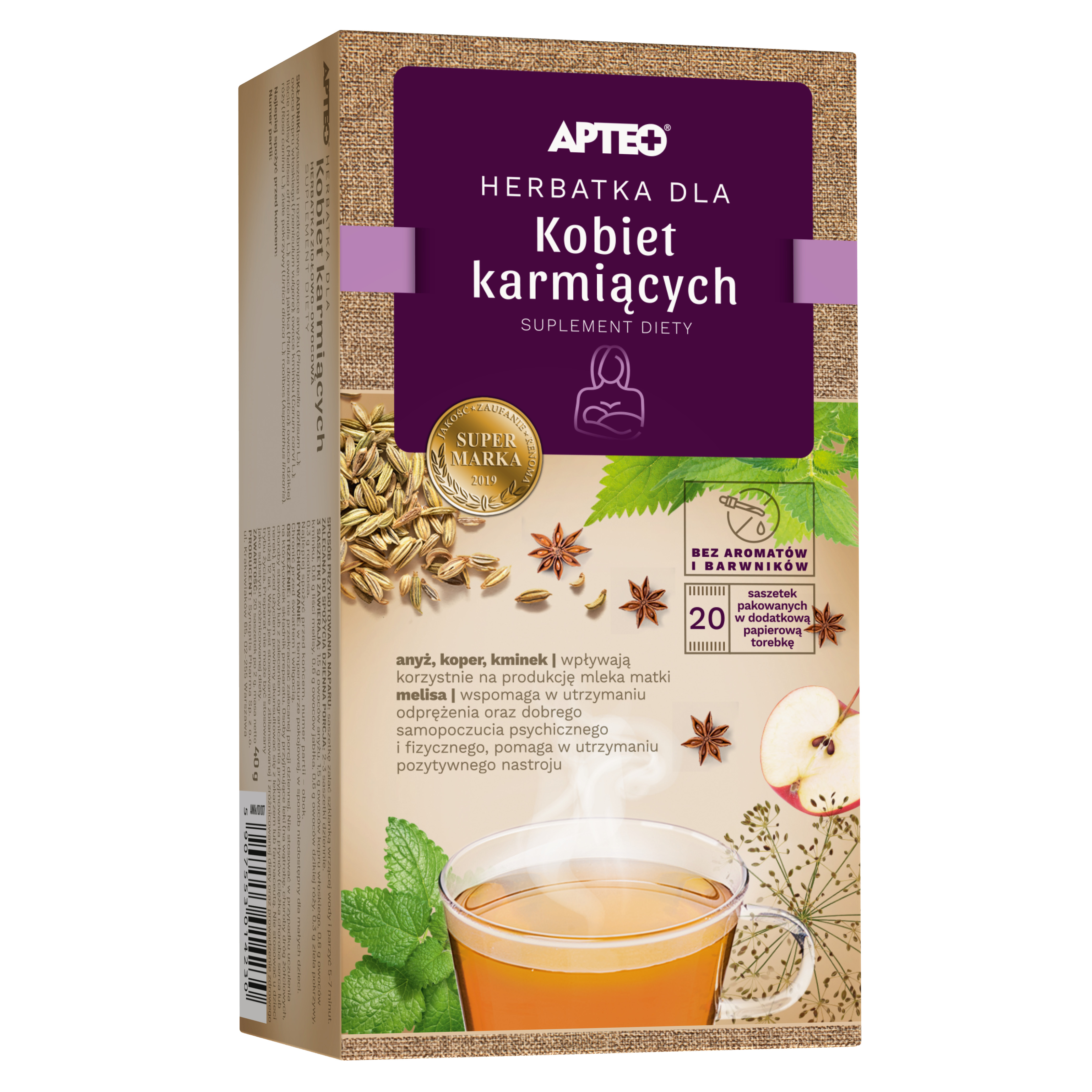 Apteo Natura herbatka dla kobiet karmiących 20 saszetek zdjęcie