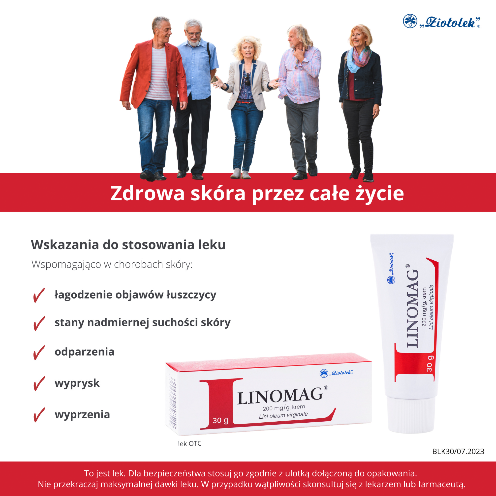 LINOMAG Krem 200 mg w 1 g -  30 g