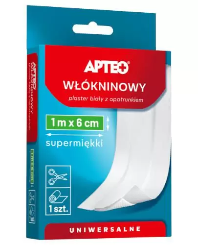 Apteo Plaster włókninowy z opatrunkiem 1m x 6cm 1 sztuka zdjęcie