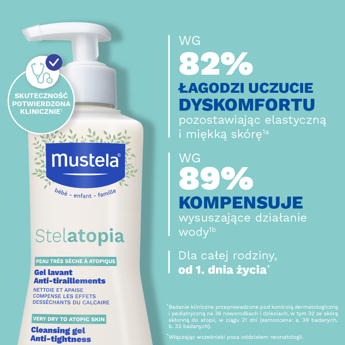 Mustela Stelatopia żel do mycia 500 ml