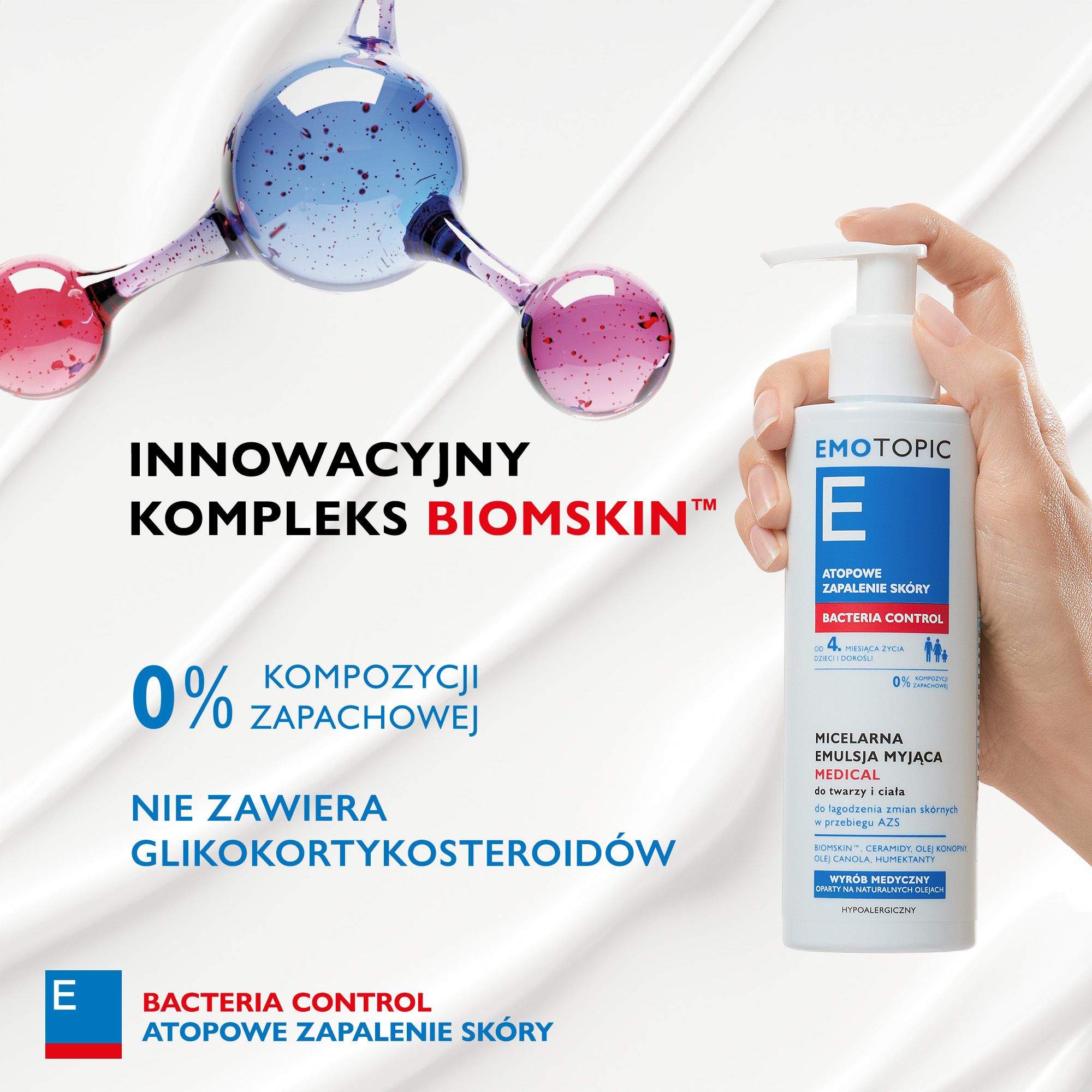 Emotopic Bacteria Control micelarna emulsja myjąca Medical do twarzy i ciała 190 ml