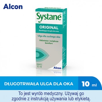 Systane Original Nawilżające krople do oczu, łagodzą pieczenie, podrażnienie - 10 ml - cena, opinie, stosowanie