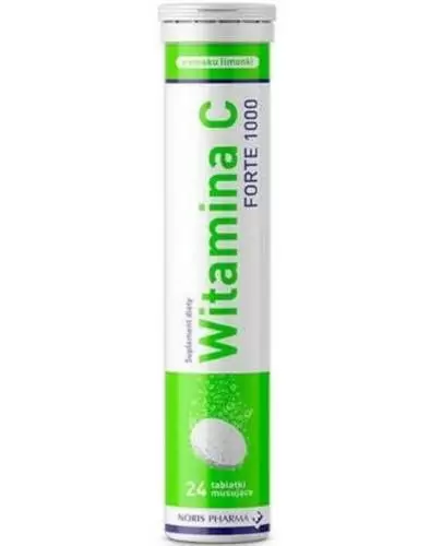 Noris Pharma Witamina C Forte 1000 limonka 24 tabletki musujące zdjęcie