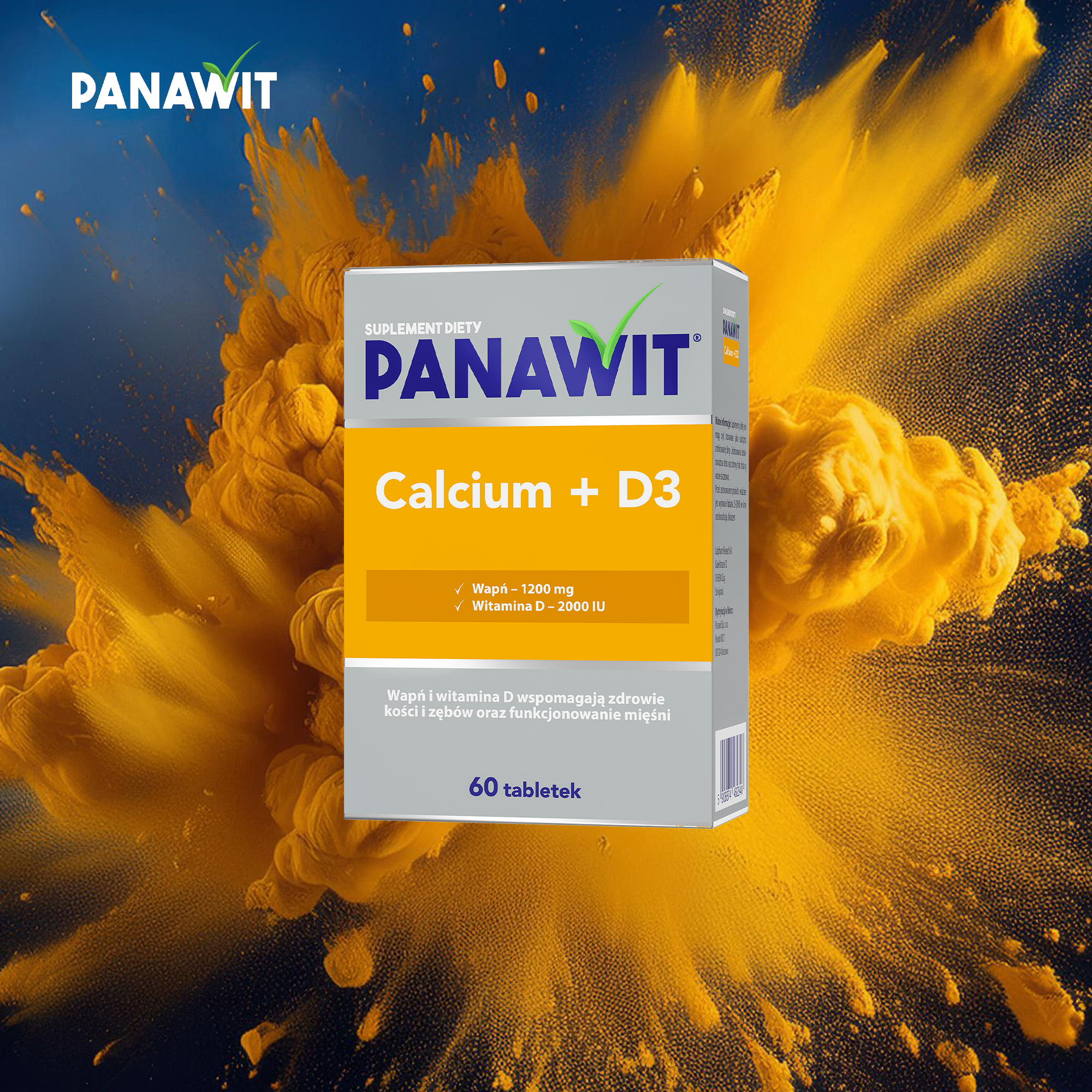 Panawit Calcium + D3, tabletki, 60 sztuk