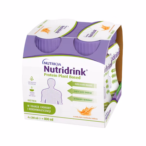 Nutridrink Protein Plant Based o smaku dyni z marchewką i imbirem, 4 x 200 ml zdjęcie