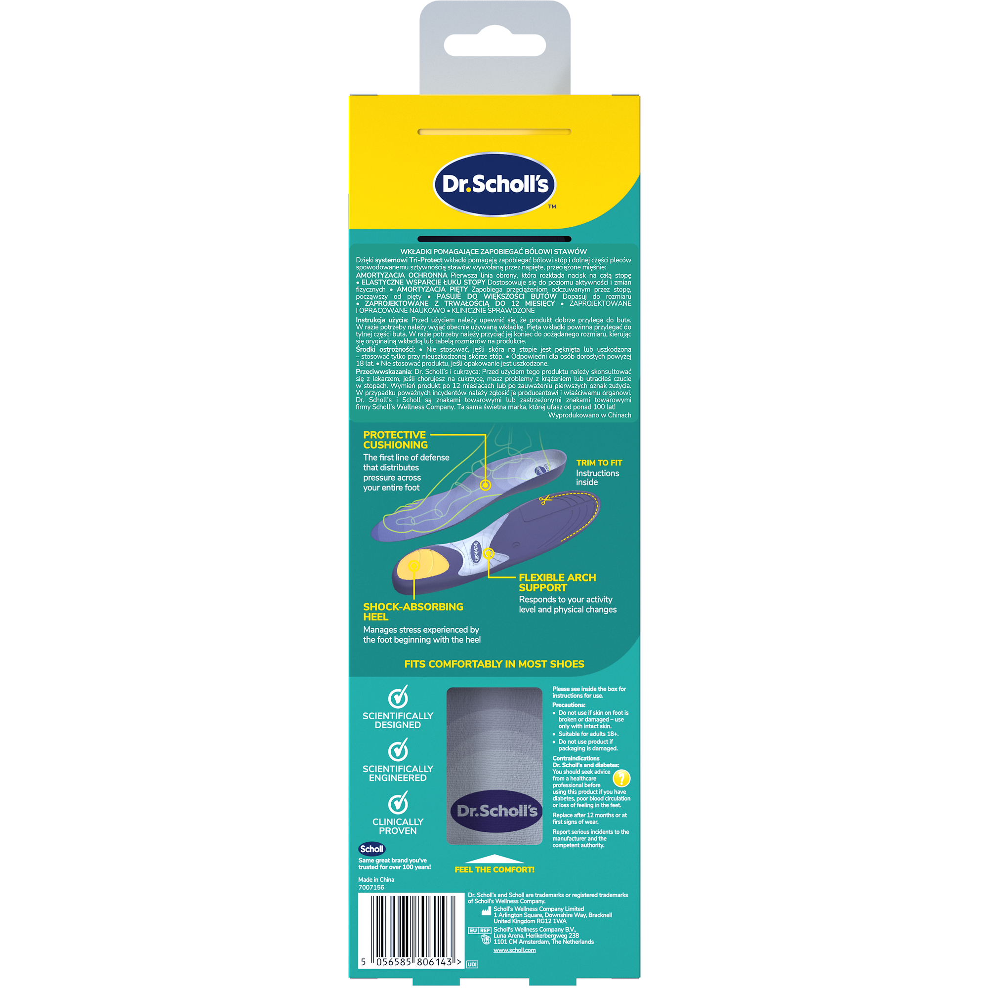 Dr. Scholl's Wkładki do butów zapobiegające bólowi stawów 35,5-40,5, 1 para