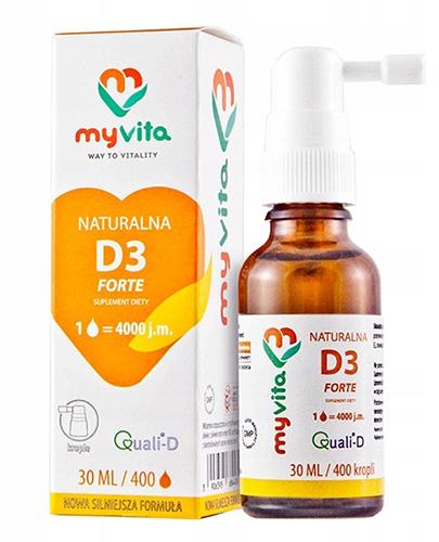 Myvita Krople 100% naturalna Witamina D3 forte 4000 j.m. - 30 ml / 600 porcji zdjęcie