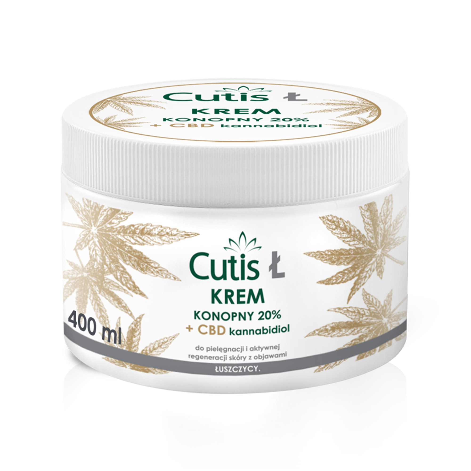Cutis Ł maść konopna 20% + CBD do pielęgnacji i aktywnej regeneracji skóry atopowej, alergicznej z objawami łuszczycy 400 ml zdjęcie