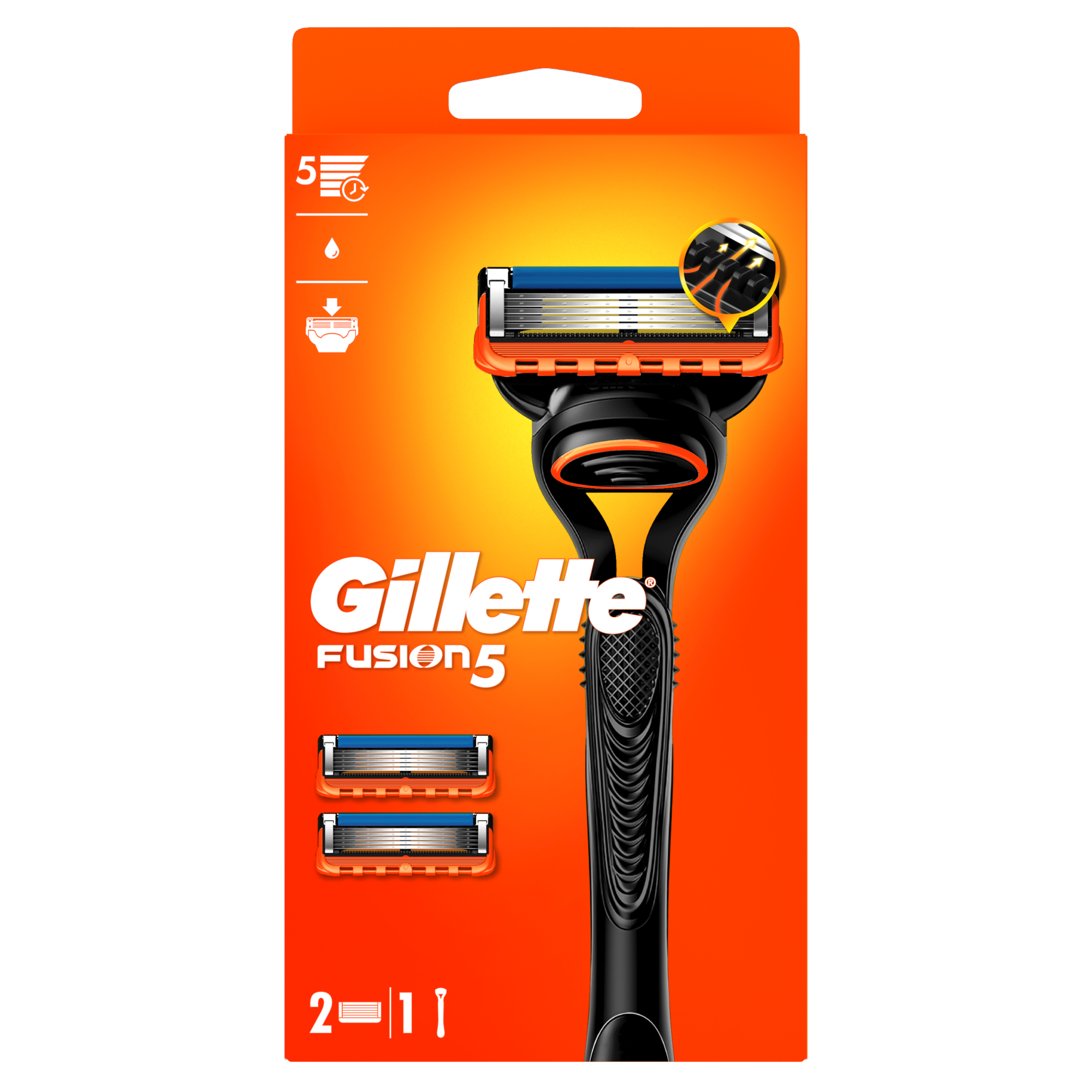 Gillette Fusion5 Maszynka do golenia dla mężczyzn, 1 maszynka, 2 ostrza wymienne zdjęcie