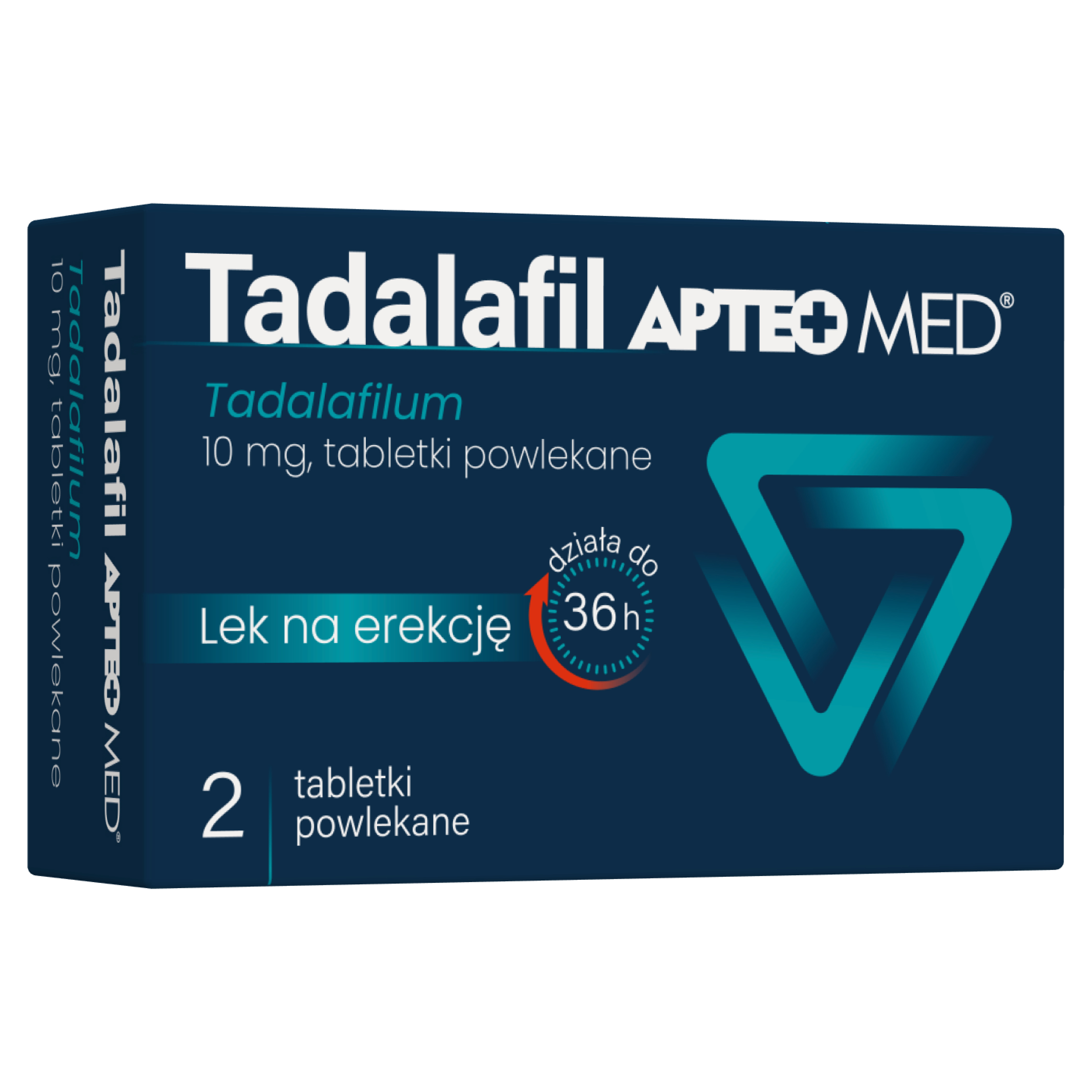 Tadalafil Apteo Med, 10 mg, 2 tabletki powlekane zdjęcie