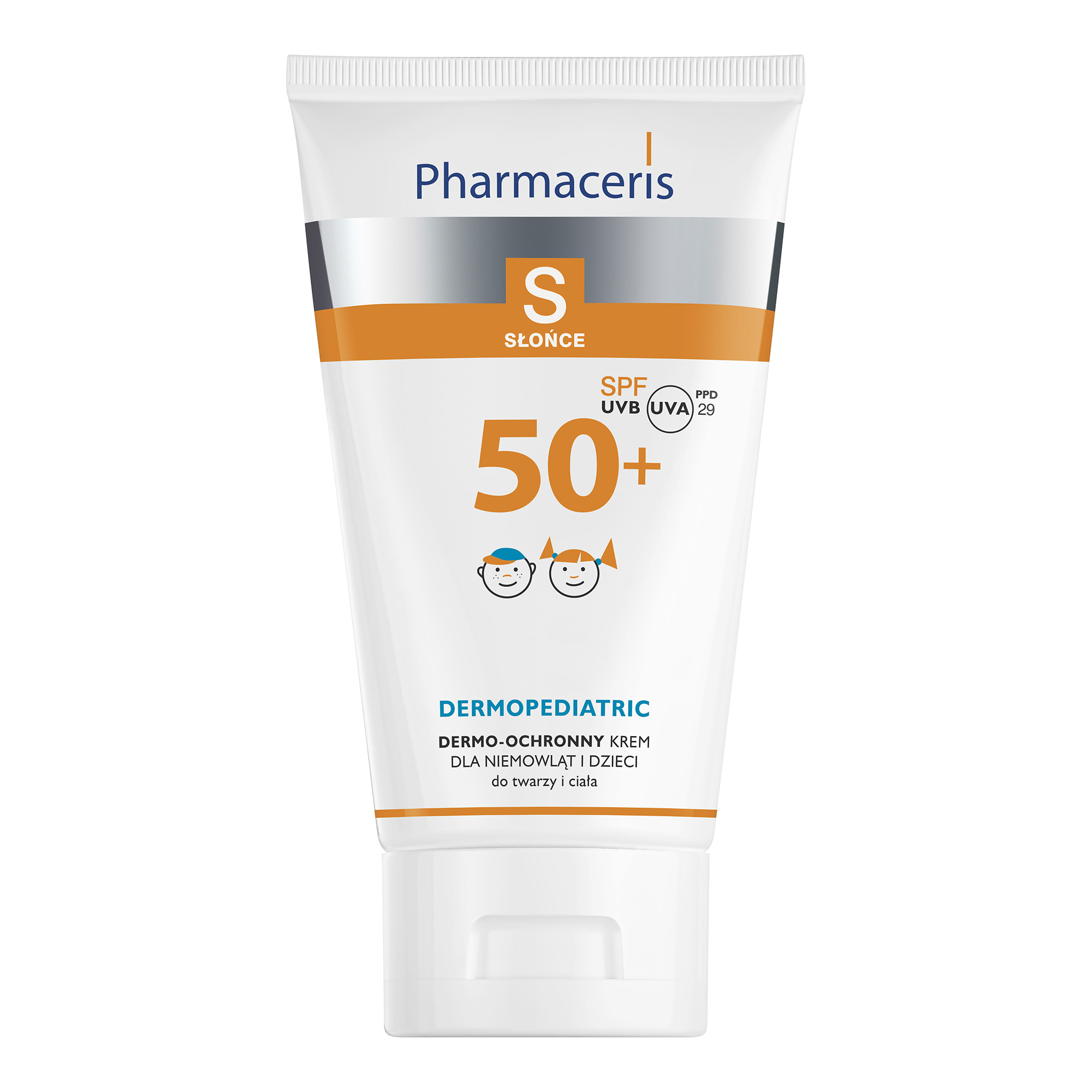 Pharmaceris S DERMOPEDIATRIC, Dermo-ochronny krem do twarzy i ciała dla niemowląt i dzieci SPF 50+, 125 ml