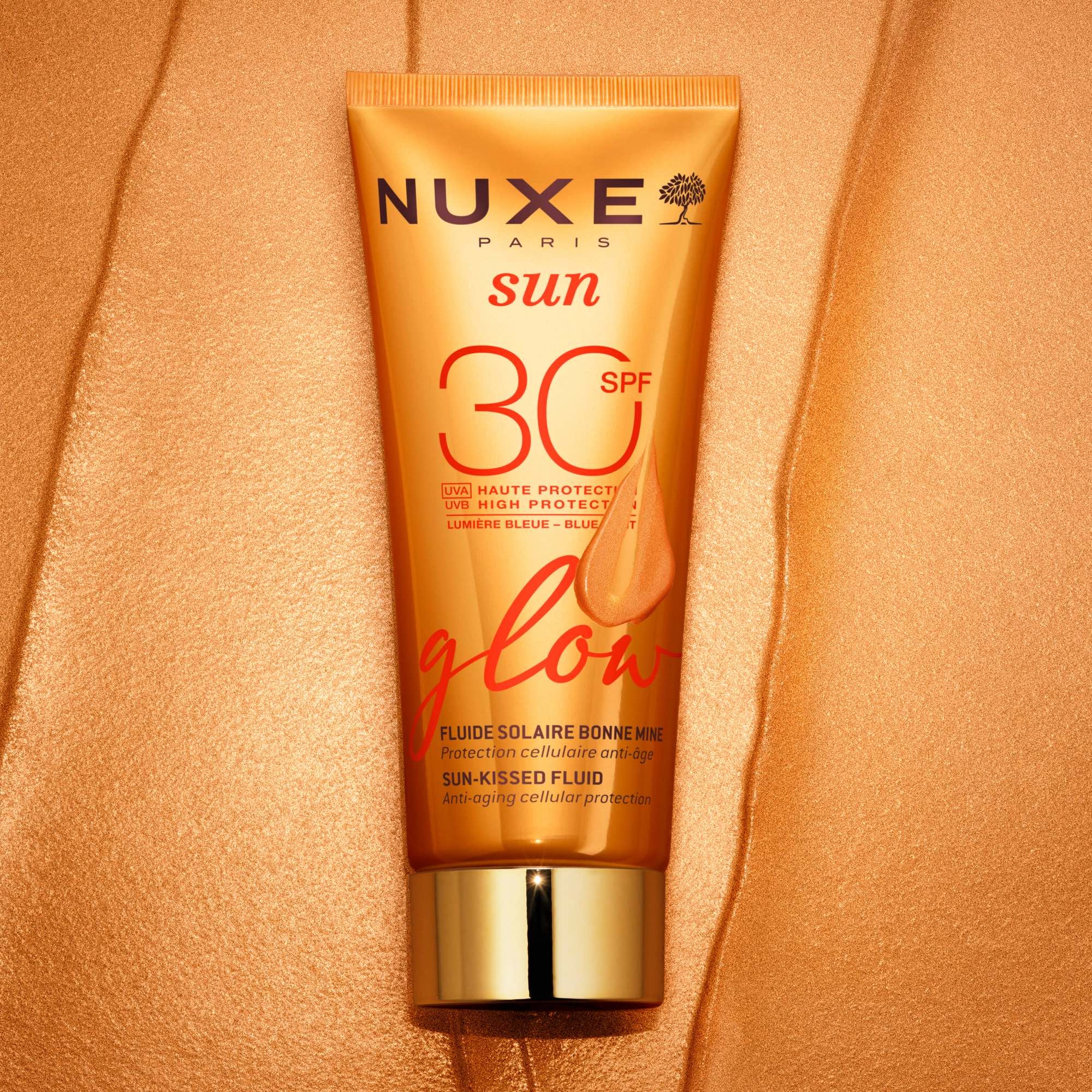 Nuxe Sun, fluid glow z efektem skóry muśniętej słońcem SPF 30, 40 ml 
