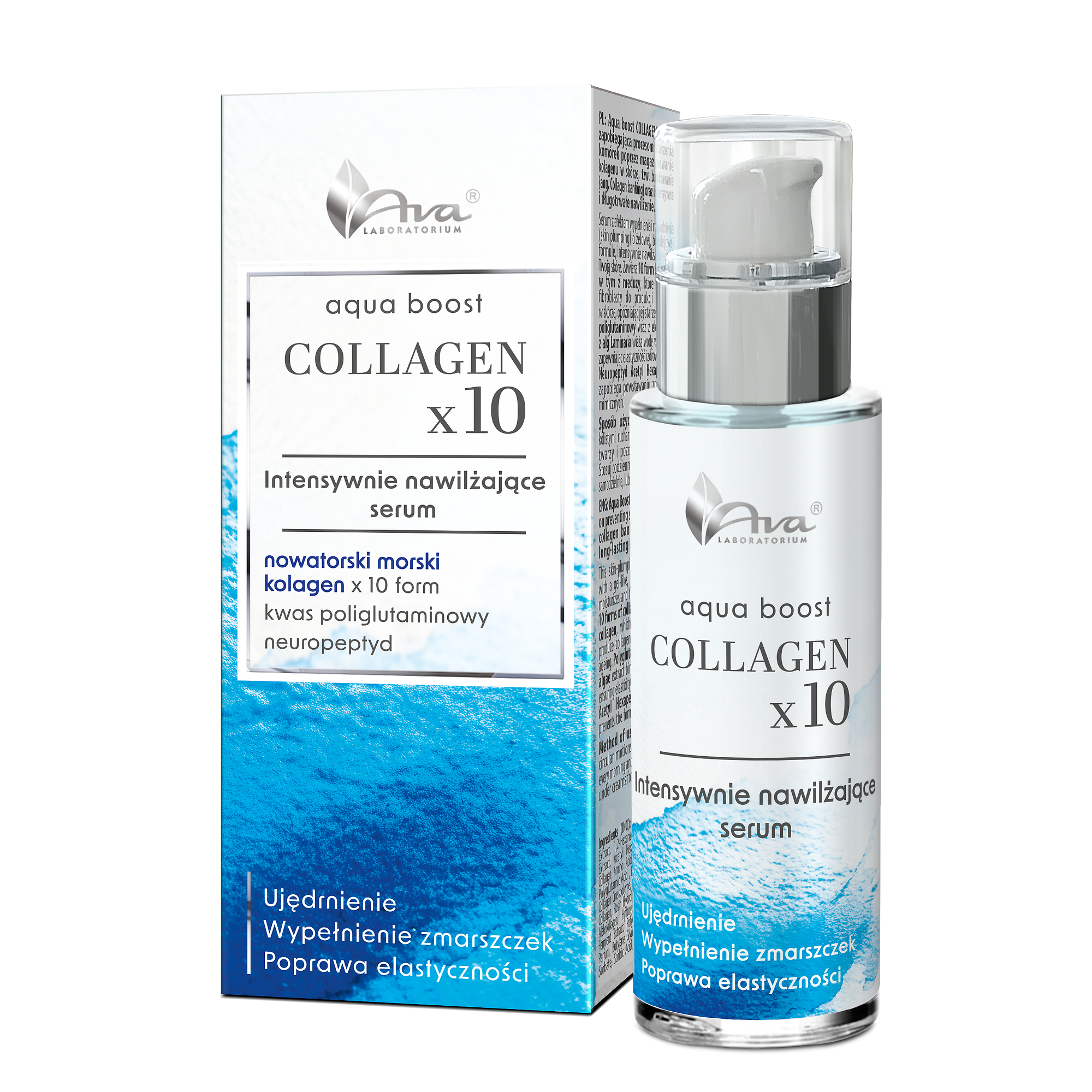 AVA Aqua Boost Collagenx10 Intensywnie nawilżające serum, 30 ml zdjęcie
