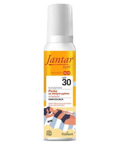 Farmona Jantar Sun SPF30 bursztynowa nawilżająca pianka ze złotym płynem do opalania 150 ml zdjęcie