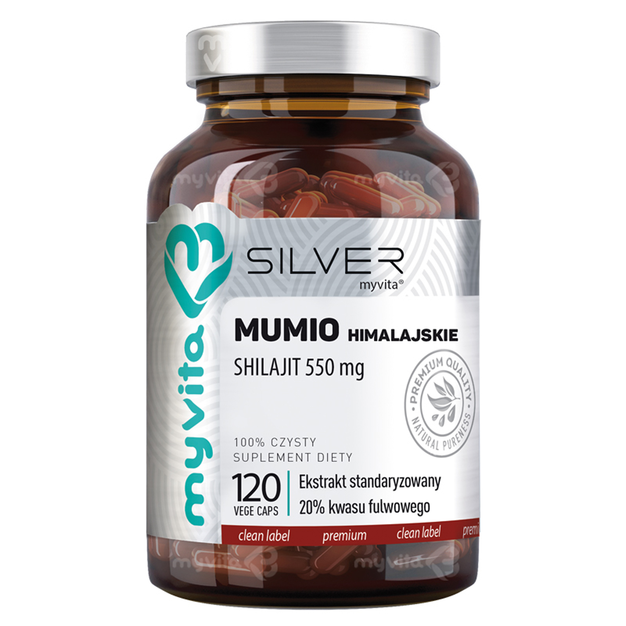 MyVita, Silver Pure 100% Mumio Himalajskie 550 mg, kapsułki, 120 sztuk zdjęcie