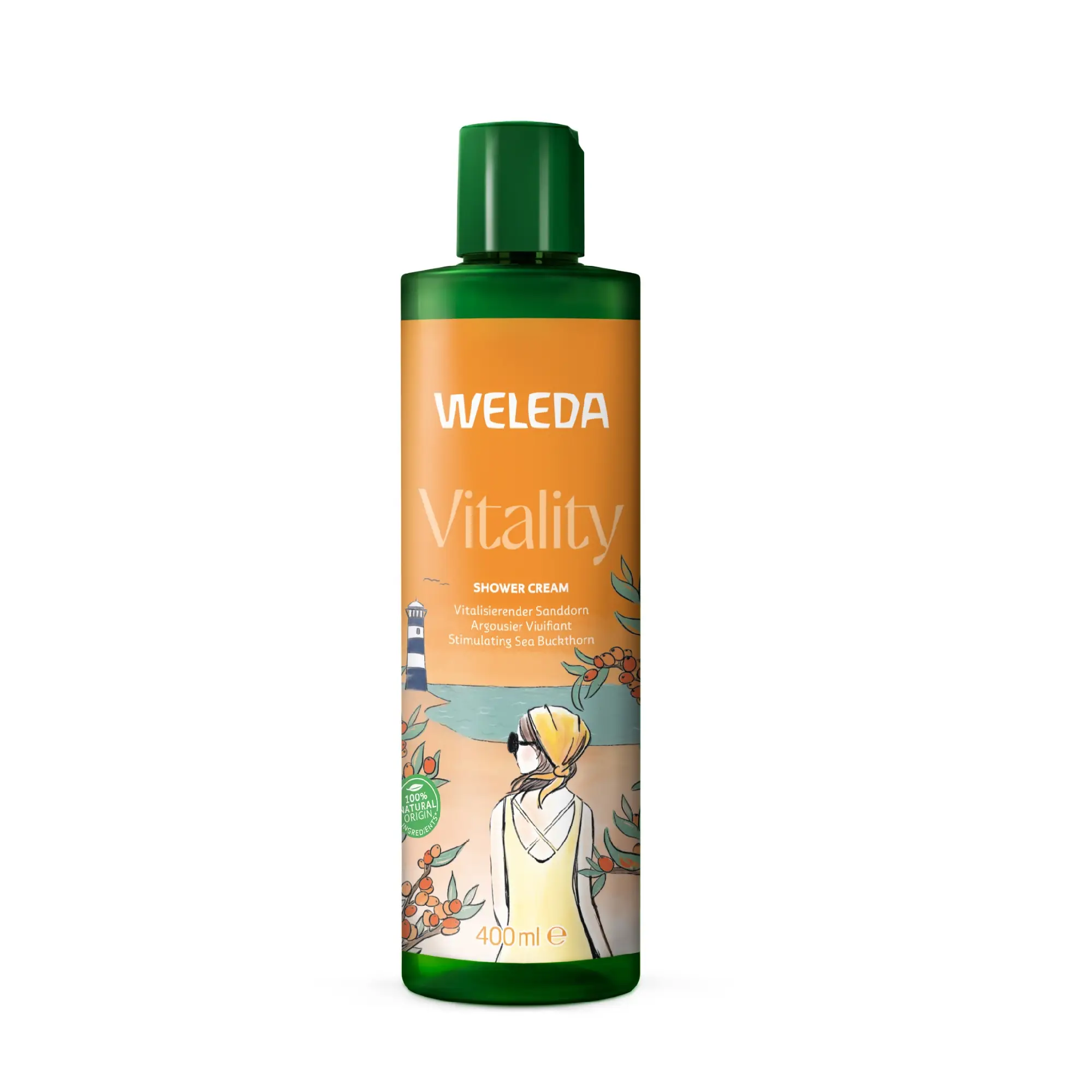 Weleda Vitality, kremowy płyn pod prysznic z rokitnikiem, 400 ml zdjęcie