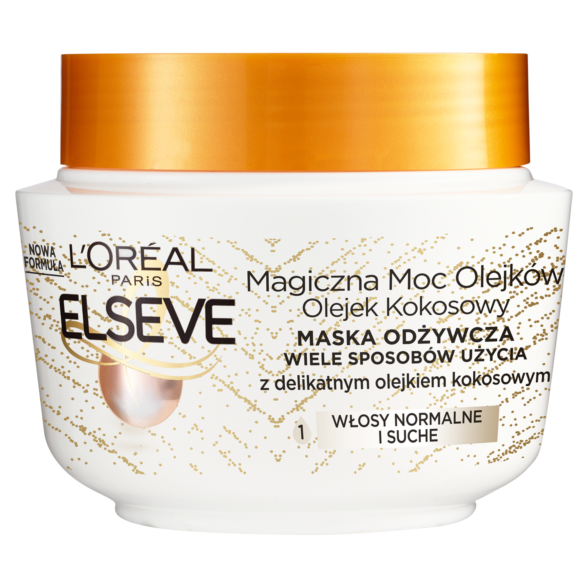 L'Oreal Paris Elseve Magiczna Moc Olejków Maska odżywcza z delikatnym olejkiem kokosowym do włosów normalnych i suchych - 300 ml - cena, opinie, stosowanie zdjęcie