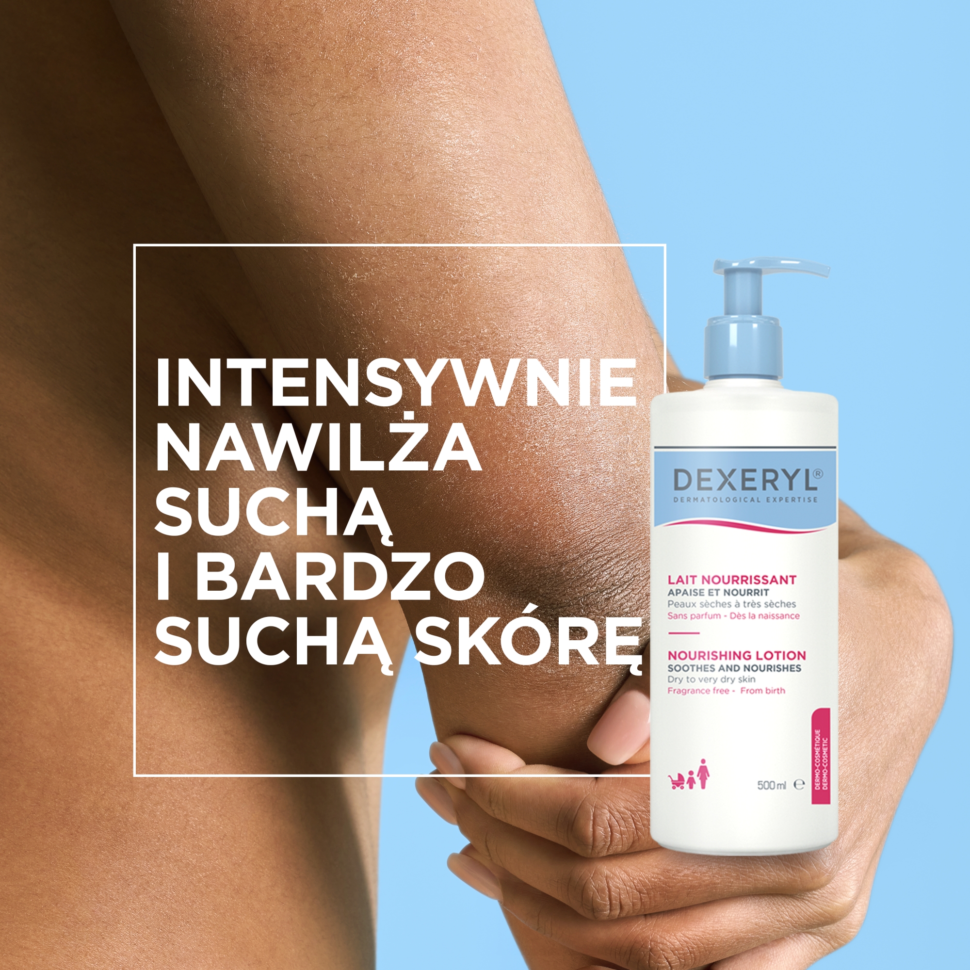 Dexeryl, Mleczko odżywcze, skóra sucha i atopowa, 500 ml