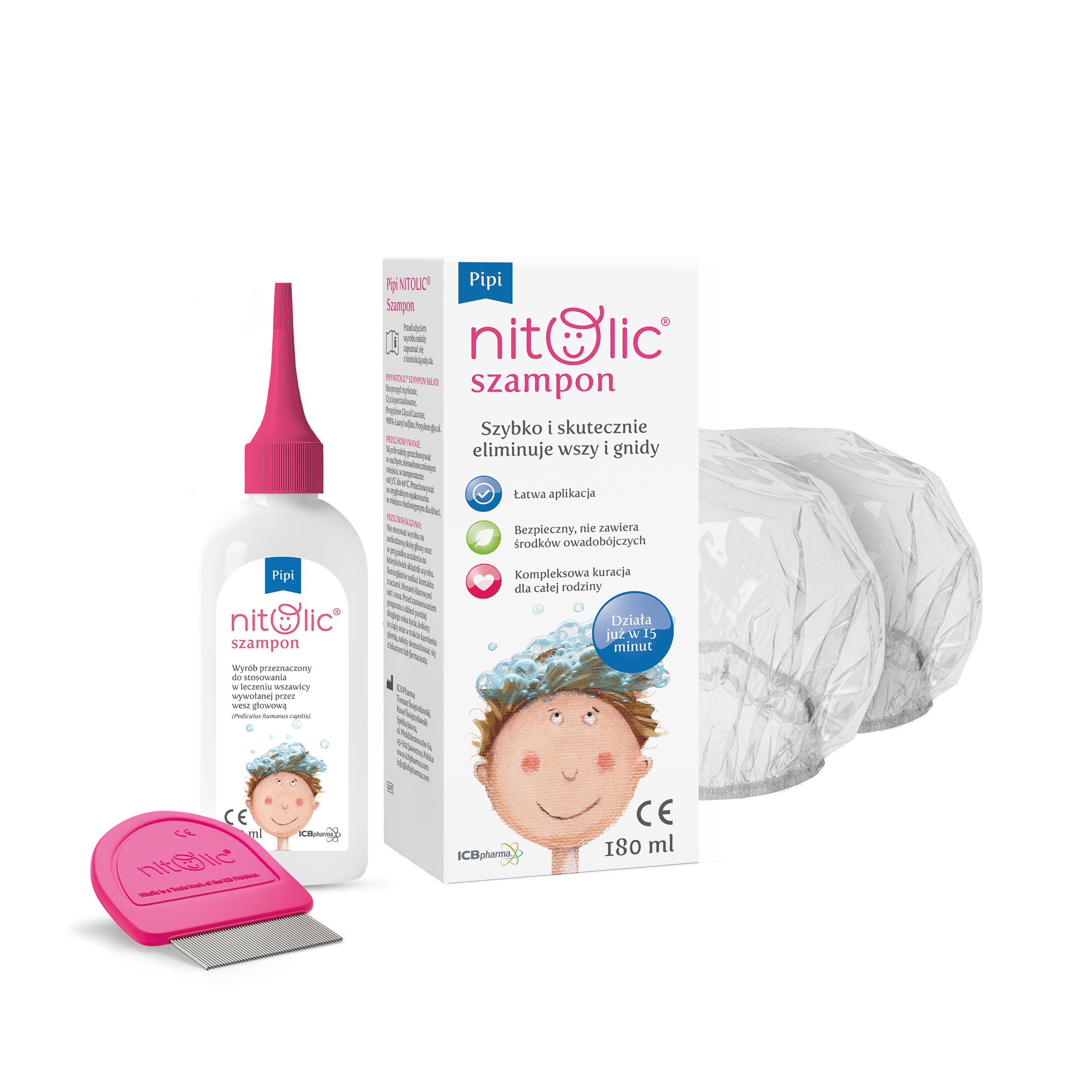 Pipi Nitolic Szampon, na wszy i gnidy, 180 ml