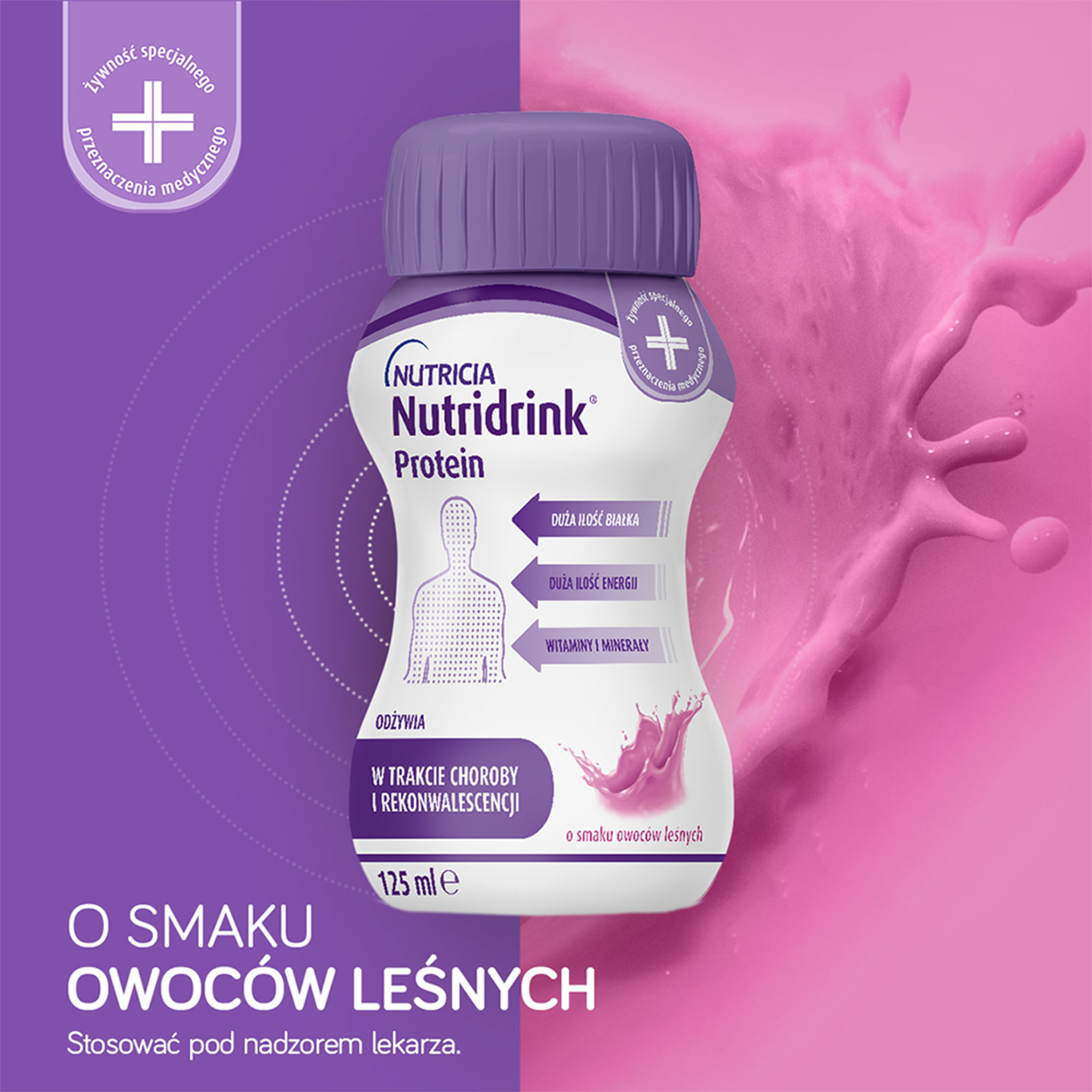 Nutridrink Protein, o smaku owoców leśnych, 4 x 125 ml