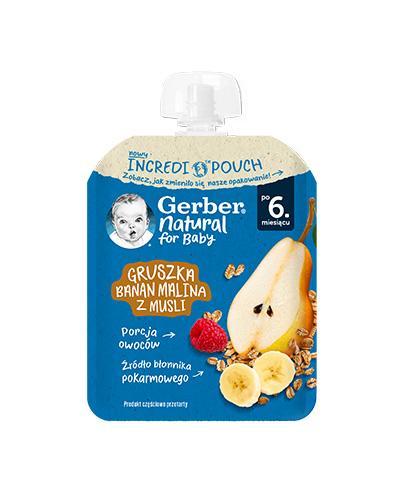 Gerber Natural For Baby Deserek gruszka banan malina z musli po 6. miesiącu, 80 g zdjęcie