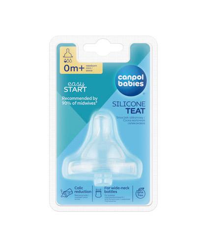 CANPOL BABIES EASY START 0 Smoczek silikonowy do butelek szerokootworowych mini - 1 szt. zdjęcie