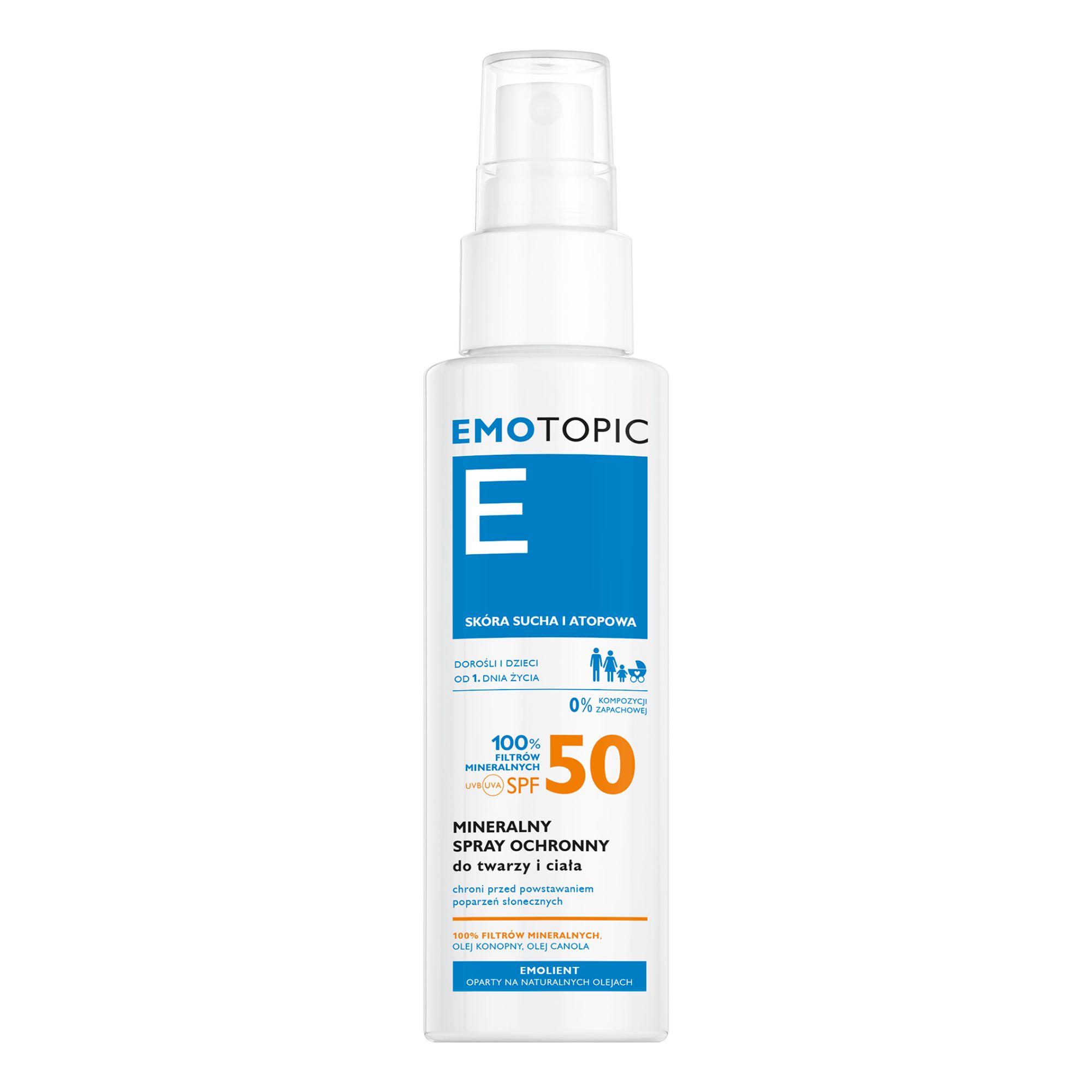 Emotopic Mineralny spray ochronny Spf 50, 100 ml zdjęcie