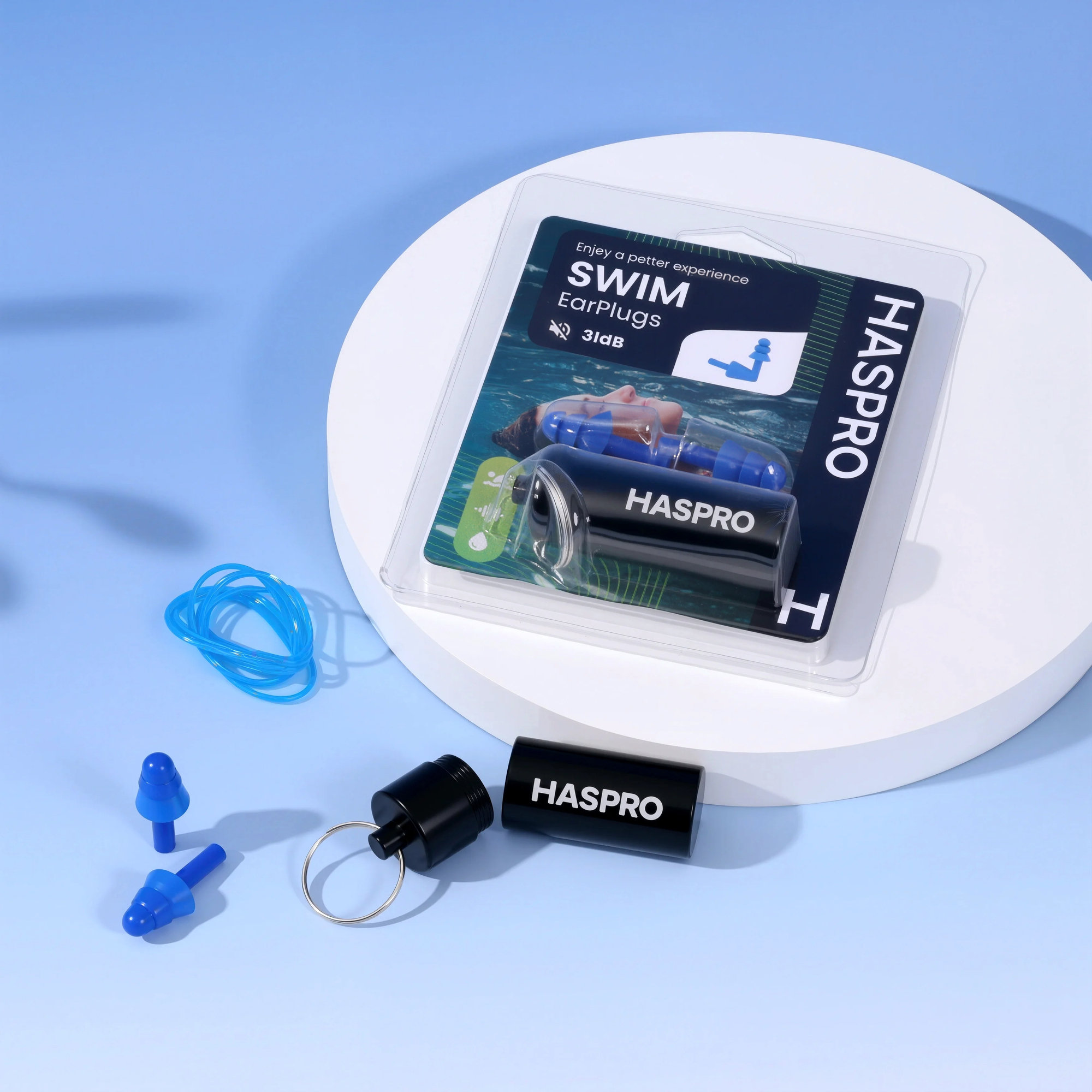 Haspro Swim Earplugs Zatyczki do uszu wielokrotnego użytku, 1 para